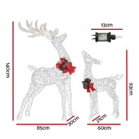 2 PCS Christmas Lights 170 LED Fairy Light Reindeer Decorations Jingle Jollys thumbnail