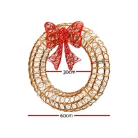 0.6M Christmas Lights 160 LED Motif Solar Wreath Xmas Decorations Jingle Jollys thumbnail