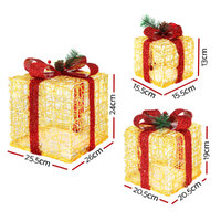 3 PCS Christmas Lights Gift Box Set Set 48 LED Decorations Jingle Jollys thumbnail