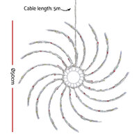 0.5M Christmas Lights 128 LED Spin Motif Light Decorations Jingle Jollys thumbnail
