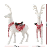 Jingle Jollys Christmas Reindeer 80cm Glitter Deer Ornaments Party Decorations thumbnail