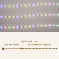 20M Christmas Lights String Rope Light Decorations 600 LED Colorful Jingle Jollys thumbnail