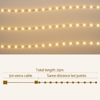 20M Christmas Lights String Rope Light Decorations 600 LED Warm Jingle Jollys thumbnail