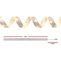 20M Christmas Lights Ribbon Fairy Light 200 LED Warm Jingle Jollys thumbnail