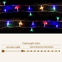 100M Christmas Lights String Fairy Light 500 LED Colourful Jingle Jollys thumbnail