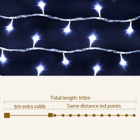 100M Christmas Lights String Fairy Light 500 LED Cool White Jingle Jollys thumbnail