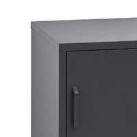 Artiss Bedside Table Metal Cabinet - Black thumbnail
