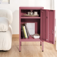 ArtissIn Bedside Table Metal Cabinet - MINI Pink thumbnail