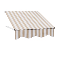 Instahut Window Door Awning 1mx1m Beige White Polyester Fabric Aluminum Frame thumbnail
