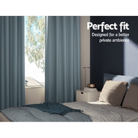 Artiss 2X Blockout Curtains Eyelet 180x213cm Grey thumbnail
