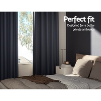 Artiss 2X Blockout Curtains Eyelet 300x230cm Charcoal thumbnail