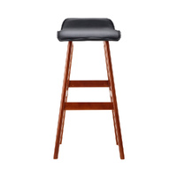 Artiss 2x Bar Stools Wooden Stool Black thumbnail