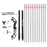 Everfit 55lbs Bow Arrow Set Recurve Takedown Archery Hunting for Beginner Red thumbnail