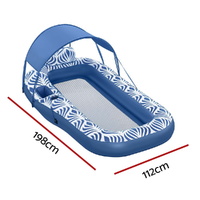 Bestway Inflatable Floating Float Lounger with Sunshade Canopy 1.98Mx1.12M Blue thumbnail