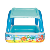 Bestway Kids Pool 140x140x114cm Inflatable Swimming w/ Canopy Play Pools 265L thumbnail