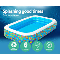 Bestway Kids Pool 305x183x56cm Inflatable Above Ground Swimming Pools 1161L thumbnail