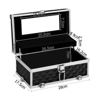 Embellir Portable Cosmetic Beauty Makeup Carry Case with Mirror - Diamond Black thumbnail