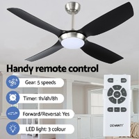 Devanti 52'' Ceiling Fan DC Motor w/Light w/Remote Black thumbnail