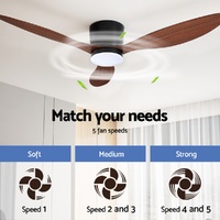 Devanti 52'' Ceiling Fan DC Motor w/Light w/Remote - Dark Wood thumbnail
