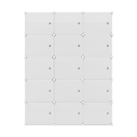Artiss Shoe Rack Storage Cabinet DIY 15 Storage Cube Stackable White thumbnail