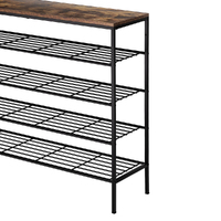 Artiss Shoe Rack 5-tier 25 Pairs Walnut Bob thumbnail