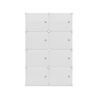 Artiss Shoe Box DIY Set of 8 Storage Cube Stackable White thumbnail