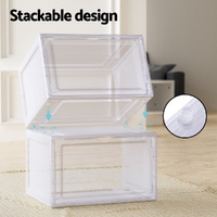 Artiss Shoe Box Rack DIY Set of 2 Stackable Magnetic Door thumbnail