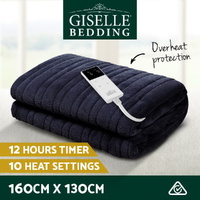 Giselle Bedding Heated Electric Throw Rug Fleece Sunggle Blanket Washable Charcoal thumbnail