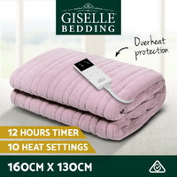 Giselle Electric Throw Rug Heated Blanket Fleece Pink thumbnail
