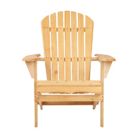 Gardeon Adirondack Outdoor Chairs Wooden Beach Chair Patio Furniture Garden Natural thumbnail