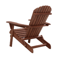 Gardeon Adirondack Outdoor Chairs Wooden Foldable Beach Chair Patio Furniture Brown thumbnail