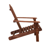 Gardeon Adirondack Outdoor Chairs Wooden Beach Chair Patio Furniture Garden Brown thumbnail