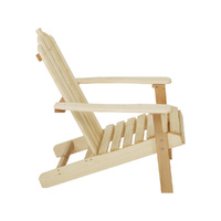 Gardeon Adirondack Outdoor Chairs Wooden Beach Chair Patio Furniture Garden Natural thumbnail