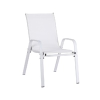 Gardeon 2PC Outdoor Dining Chairs Stackable Lounge Chair Patio Furniture White thumbnail