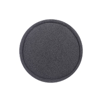 Artiss Ottoman Foot Stool Round Teddy Fabric Charcoal thumbnail