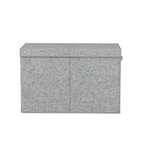 Keezi Large Toy Box Chest Storage with Flip-Top Lid Foldable Organizer Bins Grey thumbnail