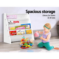 Keezi 4 Tiers Kids Bookshelf Magazine Shelf Children Bookcase Rack Organiser thumbnail