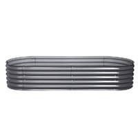 Green Fingers Garden Bed 160X80X42cm Oval Planter Box Raised Container Galvanised thumbnail