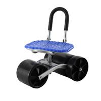 Gardeon Garden Stool Seat Foldable with Wheels Blue thumbnail