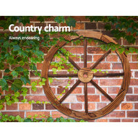 Gardeon Garden Decor Outdoor Ornament 2X Wooden Wagon Wheel thumbnail