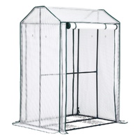 Green Fingers Mini Greenhouse PE Cover Green House Roll-Up Zippered Door 1.0x0.8x1.5M thumbnail