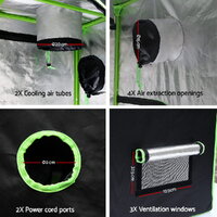 Green Fingers Grow Tent 90x90x180CM Hydroponics Kit Indoor Plant Room System thumbnail
