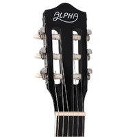 Alpha 39 Inch Classical Guitar Wooden Body Nylon String Beginner Gift Black thumbnail