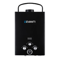 Devanti Portable Gas Water Heater 8L/Min LPG System Black thumbnail