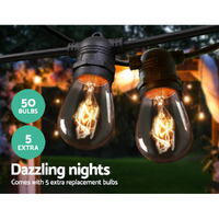 47m LED Festoon String Lights Outdoor Christmas Wedding Waterproof Garden Decor thumbnail