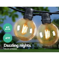 Jingle Jollys 41m LED Festoon String Lights 40 Bulbs Kits Wedding Party Christmas G80 thumbnail