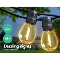 68m LED Festoon String Lights Christmas Decorations Wedding Party Outdoor Garden thumbnail
