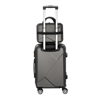 Wanderlite 2Set 20 Inch Luggage Case with 12 Inch Handheld Luggage Box Hard Shell Travel Suitcase TSA Lock Dark Grey thumbnail