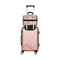 Wanderlite 2Set 20 Inch Luggage Case with 12 Inch Handheld Luggage Box Hard Shell Travel Suitcase TSA Lock  Rose Gold thumbnail