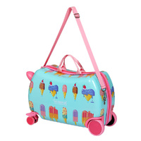 Wanderlite 17" Kids Ride On Luggage Children Suitcase Trolley Travel Ice Cream thumbnail